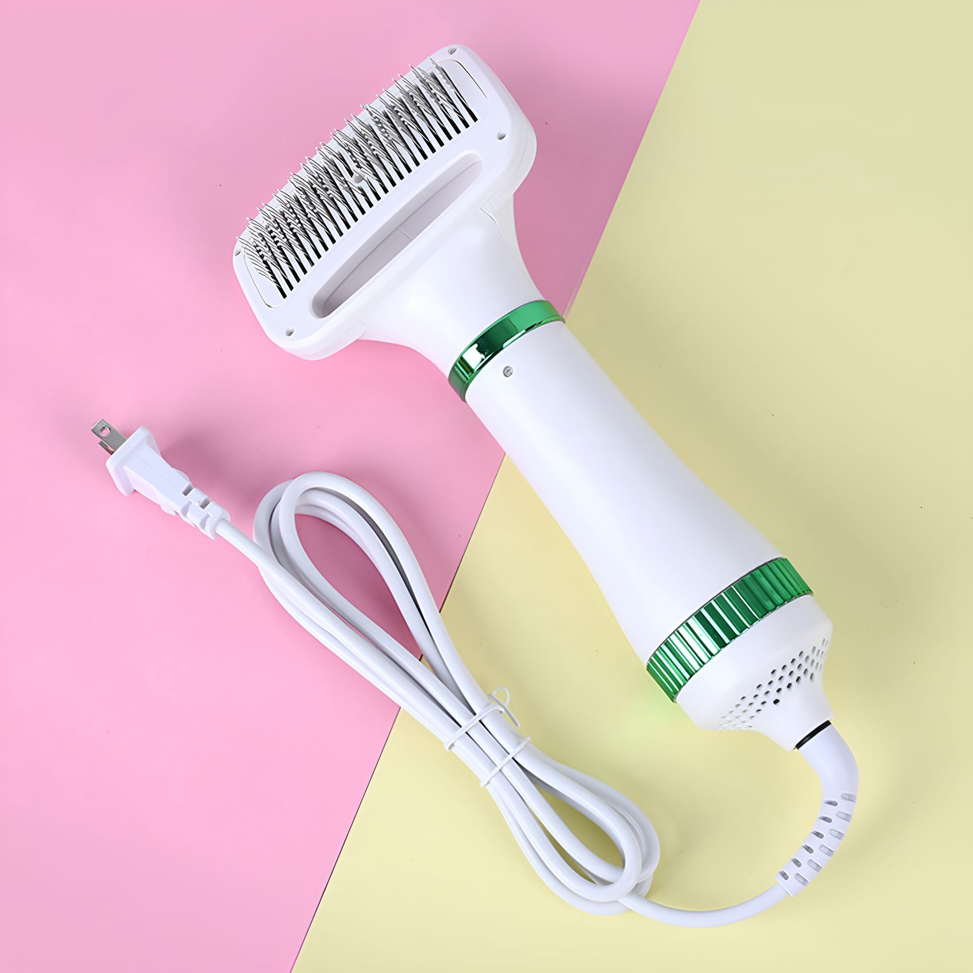 HIBIBUD Pet Hair Dryer for Small-Sized Dogs and Cats | 2-In-1 Dog Hair Dryer with Self Cleaning Slicker Brush | Dog Blow Dryer | 300 Watts Overheat Protection Portable Adjustable Temperature