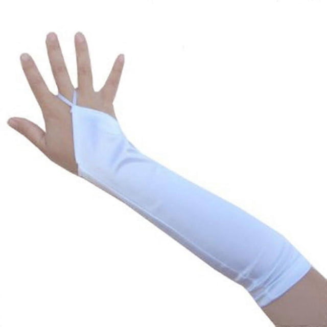 13inch Fingerless Elbow Length Satin Wedding Gloves For Girls