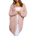 thumbnail image 1 of SURJDE Women's Long Batwing Sleeve Open Front Chunky Knit Cardigan Sweater, 1 of 7