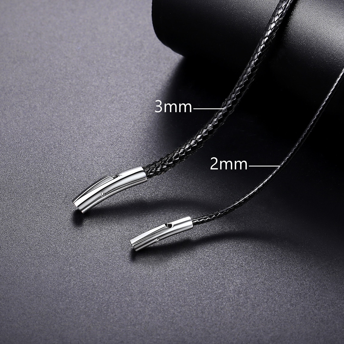 ChainsProMax Black Leather Wax Cord Necklace photo 5