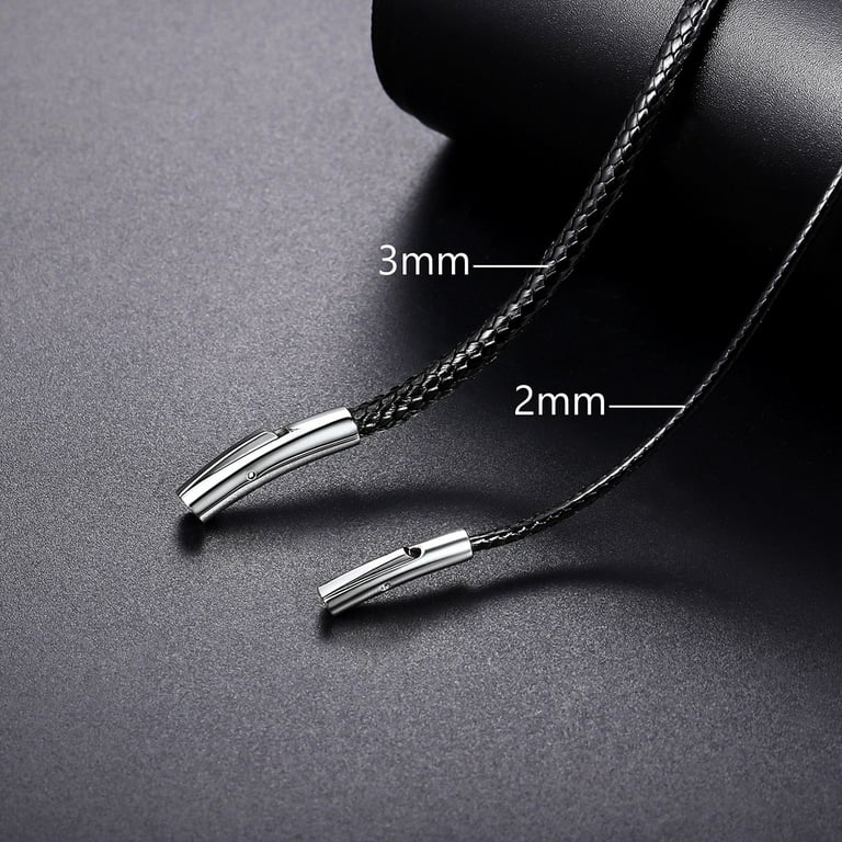 5 Pcs Faux Leather Necklace Cord Leather Cord Wax Rope Chain with Stainless  Steel Clasp for Women Men DIY Necklaces