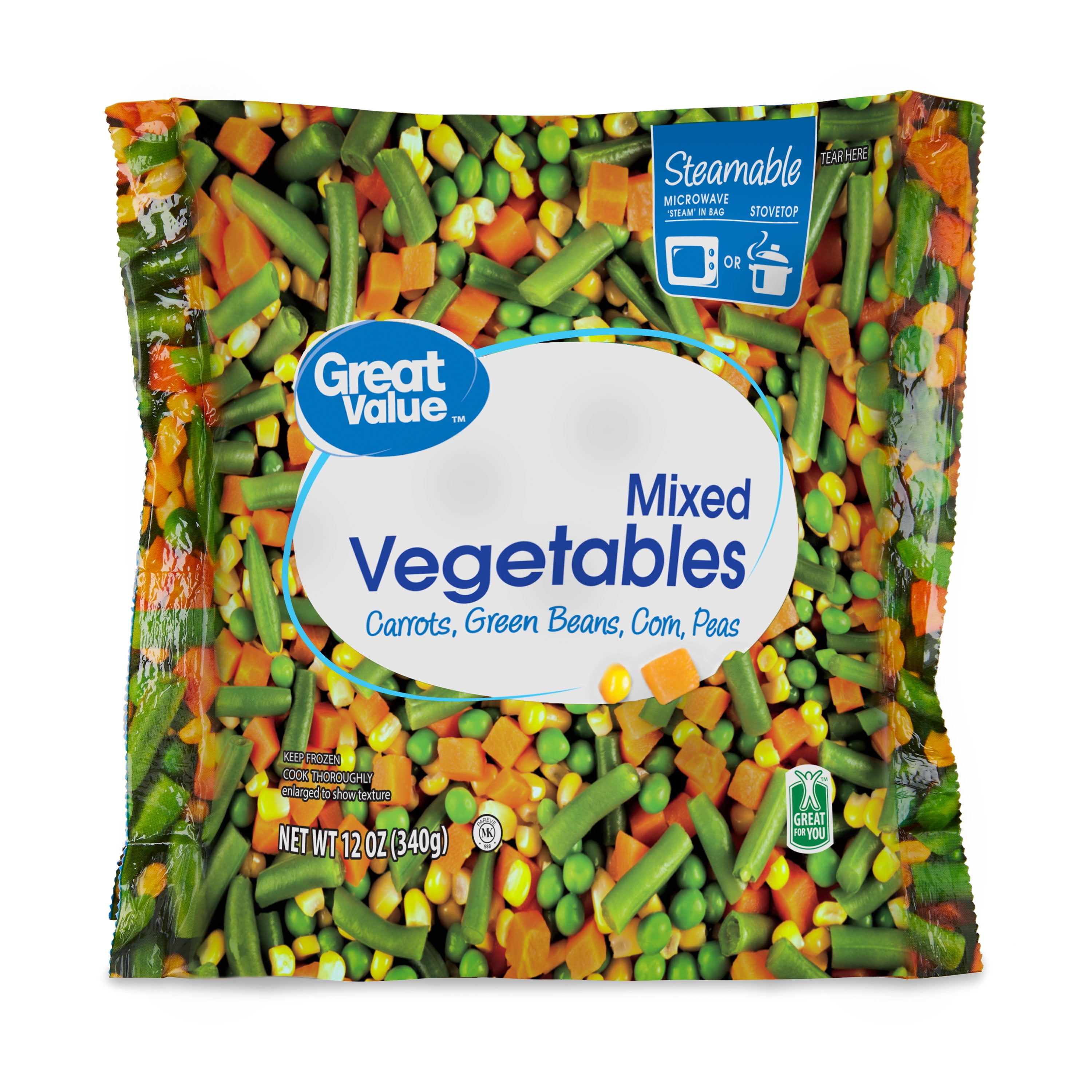 Great Value Steamable Mixed Vegetables, Frozen, 12 oz