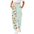 thumbnail image 2 of XQYLOS Girls Halloween Sweatpants - Pumpkin Ghos𝗍 Print 𝖣rawstring Baggy High Waisted Elastic Long Bottom for Kids 3-14Y, 2 of 6