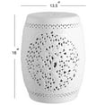 thumbnail image 4 of JONATHAN Y Tree of Life 18" Ceramic Garden Stool, White, 4 of 6