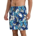 thumbnail image 2 of Pofeuu Blue and White Butterflies Prin Men's Swim Trunks Quick Dry Bathing Suit Swimming Board Shorts Mesh Lining Beach Swimwear-3X-Large, 2 of 6