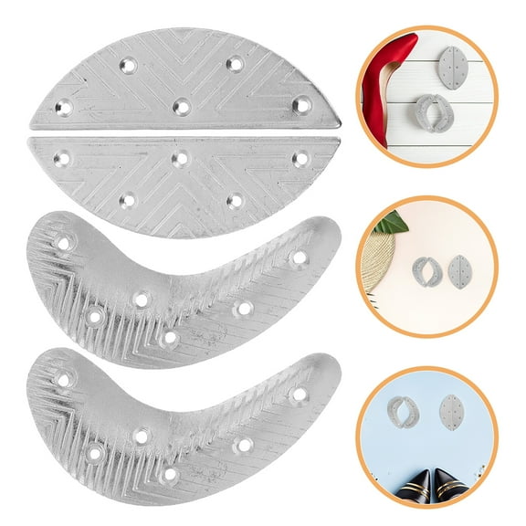 GOOHOCHY 2 Pairs Metal Heel Tips Iron Heel Plate Repair Pad Sole Repair Tool Heel Taps Heel Savers Replacement