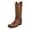 Brown, variant on New Western Cowboy Boots Black Brown Faux Leather Retro Knight Men Boots