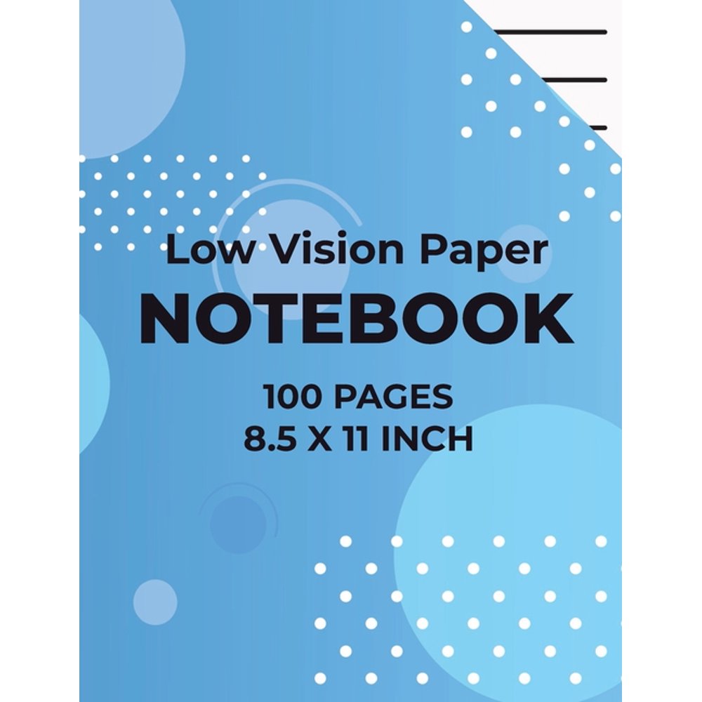 Low Vision Paper Notebook Bold Black thick Lines 3/4 Inch lines