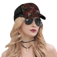 thumbnail image 5 of Lsque Fishbone Rose Printed Trucker Hat - Baseball Cap for Men Women - Breathable Mesh Side, Adjustable Fit - for Casual Wear, 5 of 7
