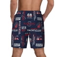 thumbnail image 2 of Haiem Nautical Style Sailboat Mens Swim Trunks with Compression Liner 2 in 1 Swimming Shorts Stretch Swimwear Quick Dry,Board Shorts-XX-Large, 2 of 9