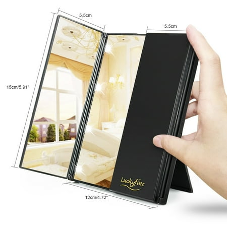 Tri Fold Foldable 8 Led Makeup Mirrors Light Vanity Mirror Makeup Mirrors Led Light Vanity Mirror