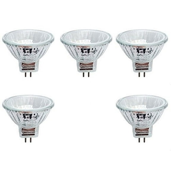 5-bulbs Clear MR11 12Volt 5-Watt Halogen Reflector Fiber Optic Christmas Light Bulb 5W 12V Anyray A2000Y
