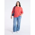 thumbnail image 3 of Time and Tru Women's and Women's Plus Crewneck Sweatshirt with Long Sleeves, Sizes XS-4X, 3 of 5