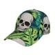 thumbnail image 1 of Balery Skull and Palm Leaves Gorra de béisbol de tamaño ajustable para correr, entrenar y actividades al aire libre. Gorra de papá para todas las estaciones., 1 of 6