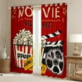thumbnail image 2 of Manfei Retro Popcorn Cinema Blackout Curtains Set of 2 (38x54 Each),Moive Time Curtains and Drapes,Red Black Living Room Curtains For Kids,Ultra Soft Home Decor, 2 of 6