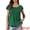 Dark Green, variant on DARING DIVA Women's Cap Sleeve Pleated Round Neck Flowy Casual Blouses XL Dark Green