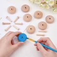 thumbnail image 3 of 36 Sets Wooden Wheels Set for Crafts Unfinshed Wooden Wheel Building Blocks Set Mini Wheels with Axle Pegs for Crafts Painting Colors Wood Working Pegboards, 3 of 6