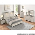 thumbnail image 2 of Roundhill Furniture Walcott Touch LED Lighting Panel Bed, Weathered Dusty-taupe Finish, Queen, 2 of 9