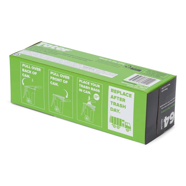 64 Gallon Heavy Duty Outdoor Garbage Can Liner with Odor Eliminator