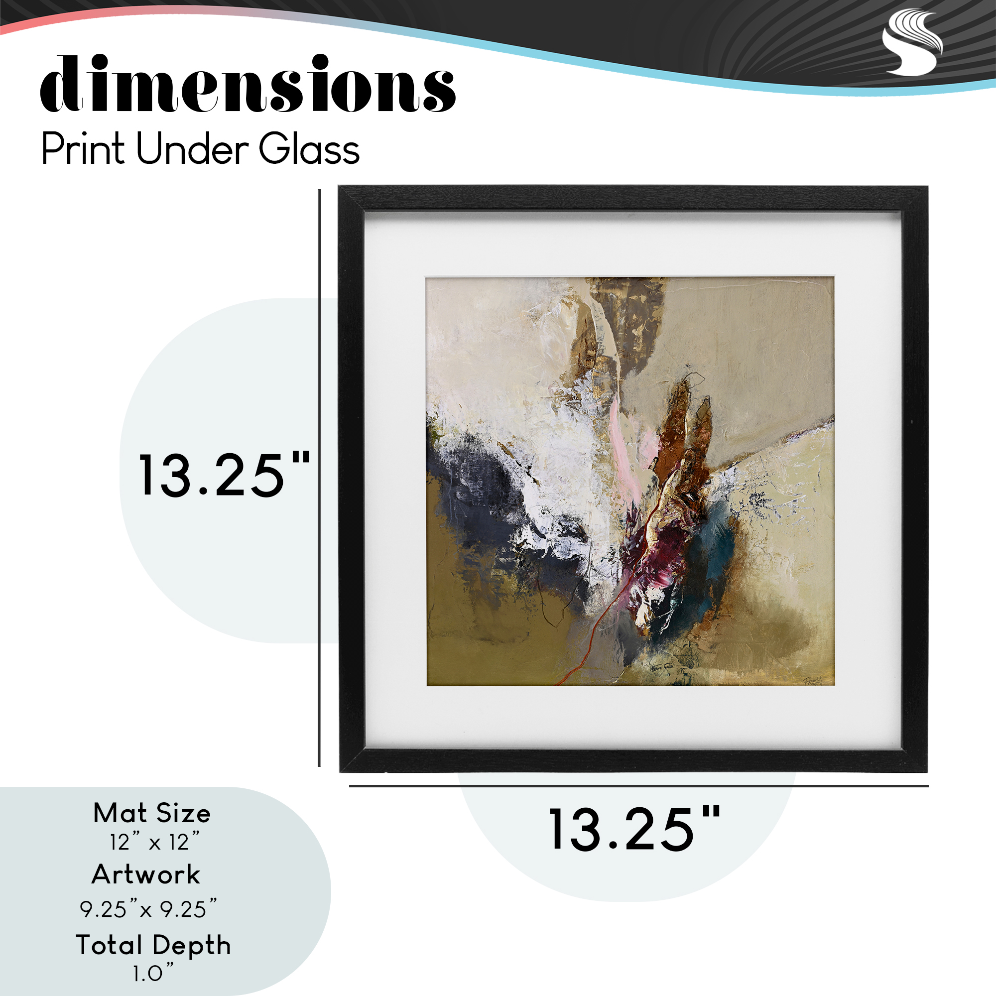 Earthy Mood Composition Black Framed Print Under Glass, design by Design Fabrikken