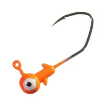 Arkie Lures Pro Model Sickle Hook Jig Head, Orange, 1/16 oz