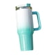 thumbnail image 3 of Vaso con asa de 40, taza térmica reutilizable a prueba de fugas, taza para beber, Taza de Viaje de café, taza de café helada para gimnasio, deportes blanco y verde, 3 of 9