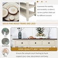 thumbnail image 3 of MODERNLUXE 50" Console Table,Retro Storage Sofa Table with 3 Drawers, Open Shelves and Wood Frame for Living Room, Espresso+Beige, 3 of 7