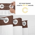 thumbnail image 5 of Sage Green Brown Flowers No Hook Shower Curtain Waterproof,Bathroom Curtains with Snap in Liners and See Through Top Window,Classic Botanical Art Elegant Hotel Style Bathtub Curtains Shower 66"Wx72"L, 5 of 8