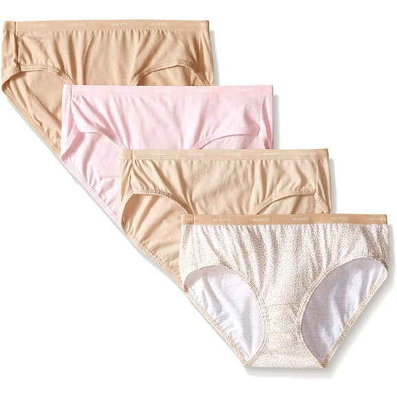 Hanes Women's 4 Pack Platinum Cotton Creations Hipster, Assorted Woodland, 8 XL