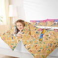 thumbnail image 3 of Castle Fairy Pink Ice Cream Drip Full Size Comforter Sets 3-Piece, Sport Baseball Bat Bedding Comforter Set, Blue Yellow,1 Comforter and 2 Pillowcases, 3 of 6