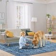 thumbnail image 2 of 6x9 Area Rugs for Living Room Machine Washable Vintage Oriental Rugs Low Pile Non-Slip Stain Resistant Non-Shedding Office Carpet (Blue), 2 of 9