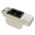 thumbnail image 1 of Multifunctional Car Armrest Cover Cushion, PU Leather, Height Increasing Pad with Cup Holder, Tissue Box Storage, Universal Fit, 1 of 7