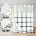 thumbnail image 6 of Americanflat 72x75 Hookless Shower Curtain - Grey Abstract Lines Shower Curtain with Sheer Panel, Snap-In Liner, and Grommets - 100% Polyester, 6 of 8