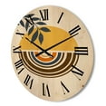 thumbnail image 3 of Designart 'Abstract Sun and Moon Leaves ' Modern Wood Wall Clock, 3 of 5