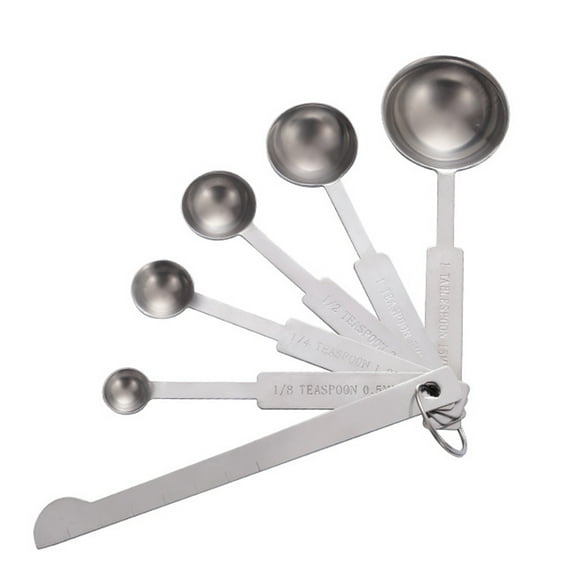 Compact Storage Measuring Spoons, Stainless Steel for Accurate Dry and Liquid Ingredients, Heavy Duty and Rust-Resistant, 5 Versatile Sizes with Engraved Imperial and Metric Units