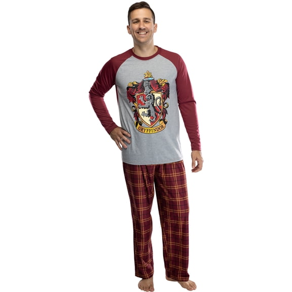 Harry Potter Men's Raglan Shirt And Plaid Pants Pajama Set