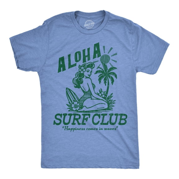 Mens Funny T Shirts Aloha Surf Club Sarcastic Beach Graphic Novelty Tee For Men Graphic Tees