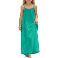 thumbnail image 2 of Backless Girls Summer Cami Dress Sleeveless Lounge Dress Flowy Green Dress Maxi Sundress Girl's Summer Dresses, 2 of 6