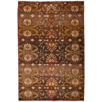 Feizy Amzad Transitional Ikat, Brown/Red/Tan, 8'6" x 11'6" Area Rug Easy Care Stain Resistant Pet & Kid Friendly Craftsman Damask Floor Rug for Living room Bedroom