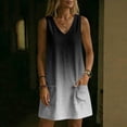 thumbnail image 5 of QUNYINEY A Line Womens Sun Dresses Sleeveless Summer Mini Gradient Tank Dress with Pockets Loose Fit V-Neck Vacation Dresses, 5 of 7