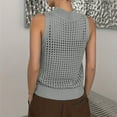 thumbnail image 4 of FAIWAD Women's Ribbed Knit Sleeveless Top Mock Neck Hollow Out Crochet Pullover Loose Summer Trendy Breathable Tank Tops, 4 of 7