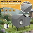 thumbnail image 4 of Heated Outdoor Cat House for Winter Weatherproof Insulated Oxford Cloth & Elevated Large Outdoor Feral Cat House with Pet Heating Pad Bed, Outside Cat House for Stray Barn Cats, 4 of 4