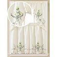 thumbnail image 2 of Gorgeous Home Linen Set of 3 Pieces Kitchen Window Curtain Embroidery Floral Multicolor 2 Tier + 1 Swag Valance for Kitchen (BR2 -Ivory), 2 of 5