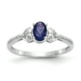 thumbnail image 1 of 10K White Gold Sapphire Diamond Ring, 1 of 2