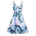 thumbnail image 1 of Fankiway Robe Rétro Sans Manches à Col en V avec Boutons à la Taille, Grande Jupe, Robe de Plage pour Femmes, Grande Taille, 1 of 7