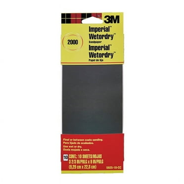 3m 5925-18-Cc 3-2/3" X 9" Imperial Wetordry 2000 Grit Sandpaper 10 Count