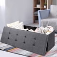 thumbnail image 2 of Costway Otomana en tejido plegable, caja con divisor, banco con capacidad 120 L, reposapiés asiento acolchado banco para zapatos para salón dormitorio pasillo entrada, 2 of 6