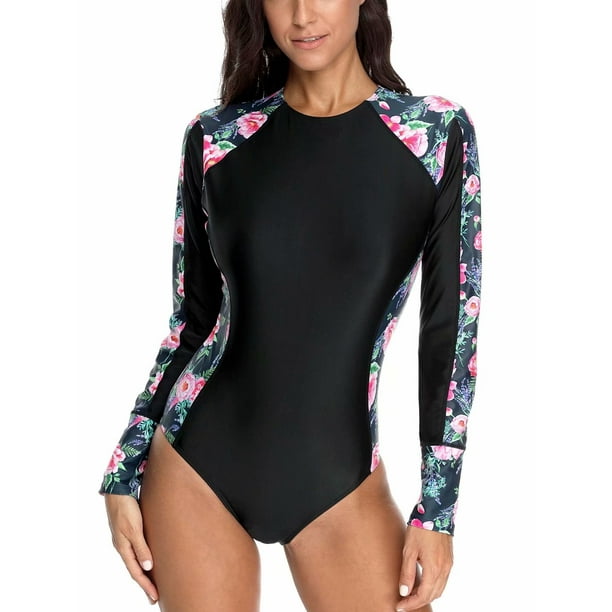 Charmo Charmo One Piece Swimsuits For Women Long Sleeve Rashguard Sun Protective Bathing Suits Walmart Com Walmart Com