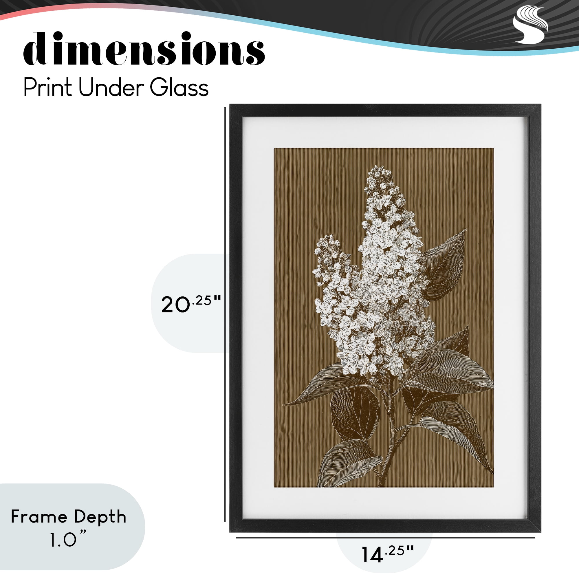 Stupell Industries Vintage Striped Lilac Study Black Framed Print Under Glass, design by Petal Prints Design