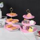 thumbnail image 4 of Expositor de postres de 3 niveles con forma de corazón | Bandeja de frutas y aperitivos de estilo europeo | Mango de plástico y aleación apto para alimentos | Expositor de pasteles y dulces para, 4 of 6